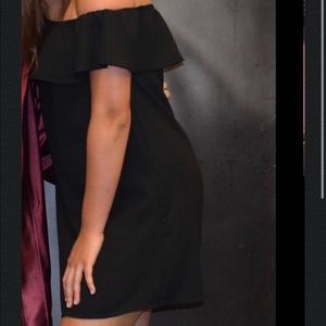 Mini black off the shoulder dress